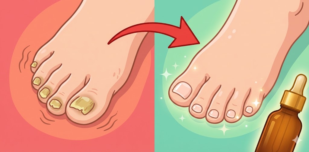 Illustration of healthy nail restoration